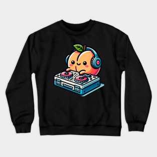 Cute Kawaii Peach DJ Crewneck Sweatshirt